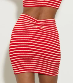 Hunza G Shorts And Skirts-Mini Skirt - Red/White Stripe