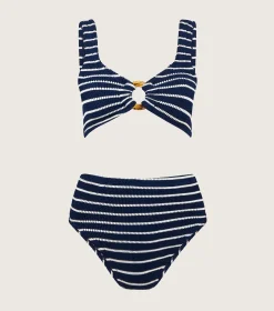 Hunza G Bikini Sets|Bralette-Nadine Bikini - Navy/White Stripe