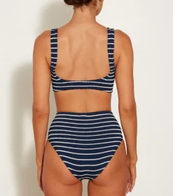 Hunza G Bikini Sets|Bralette-Nadine Bikini - Navy/White Stripe