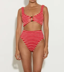 Hunza G Bikini Sets|Bralette-Nadine Bikini - Red/White Stripe