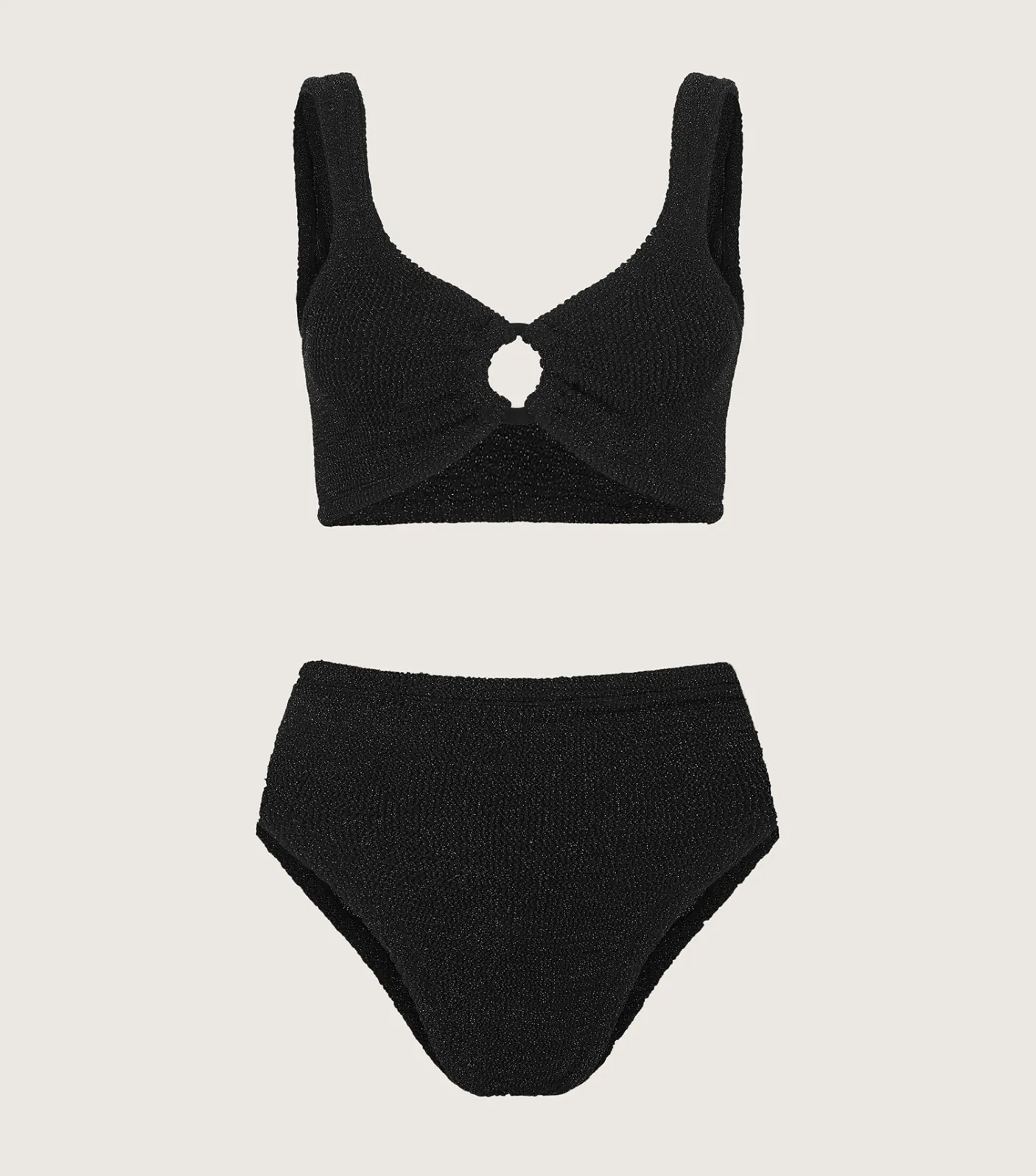 Hunza G Bikini Sets|Bralette-Nadine Lurex Bikini - Black/Gold