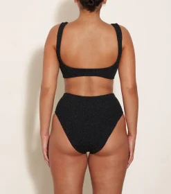 Hunza G Bikini Sets|Bralette-Nadine Lurex Bikini - Black/Gold