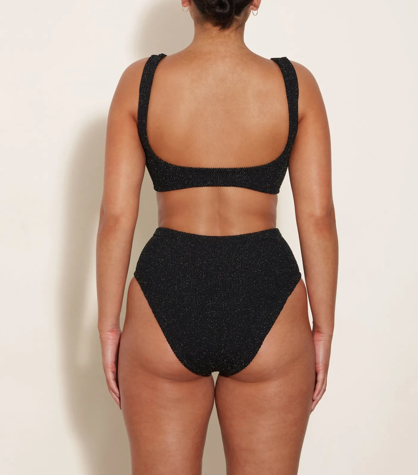 Hunza G Bikini Sets|Bralette-Nadine Lurex Bikini - Black/Gold