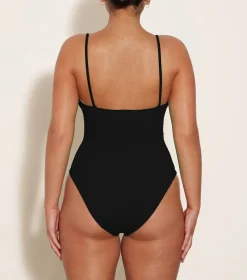 Hunza G Scoop Neck-Pamela Swim - Black