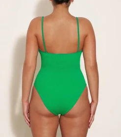 Hunza G Scoop Neck-Pamela Swim - Emerald