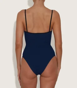 Hunza G Scoop Neck-Pamela Swim Contrast - Navy/Black