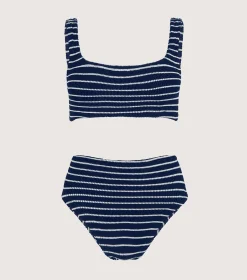 Hunza G Bikini Sets|Bralette-Patricia Bikini - Navy/White Stripe