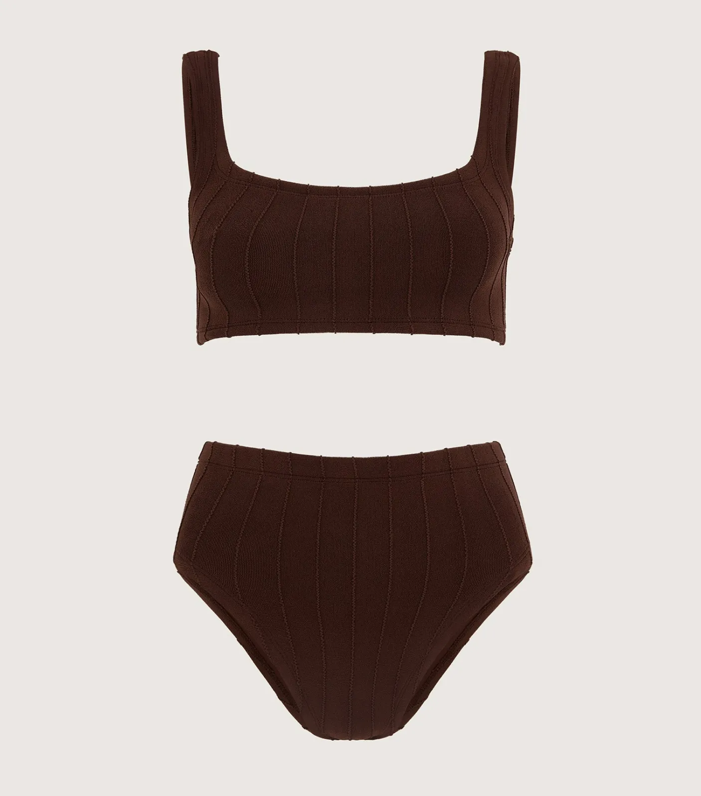 Hunza G Bikini Sets|Bralette-Patricia Nile Bikini - Metallic Chocolate