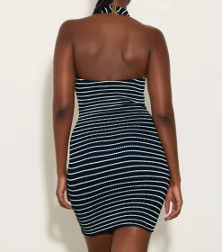 Hunza G Dresses-Polly Dress - Navy/White Stripe