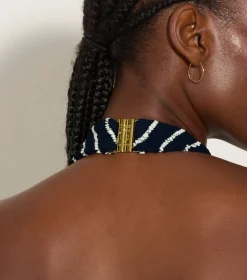 Hunza G Dresses-Polly Dress - Navy/White Stripe