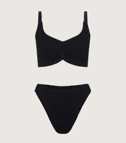 Hunza G Bikini Sets-Post Mastectomy Bikini - Black
