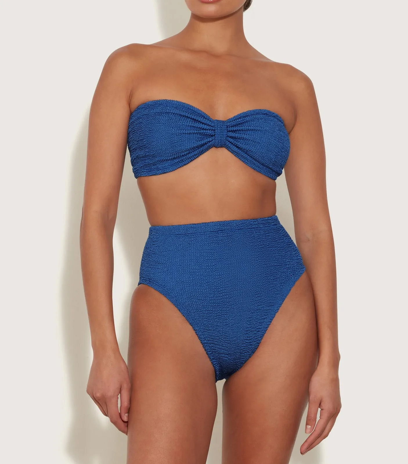 Hunza G Bikini Sets|High-Waisted-Ruby Bikini - Metallic Denim