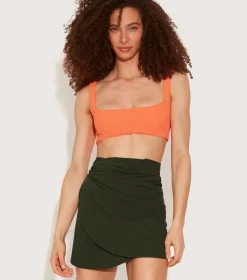 Hunza G Shorts And Skirts|Sarongs-Short Sarong - Khaki