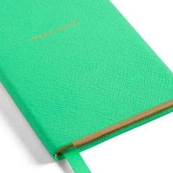 Hunza G Notebooks-Smythson X Chelsea Notebook - Lime
