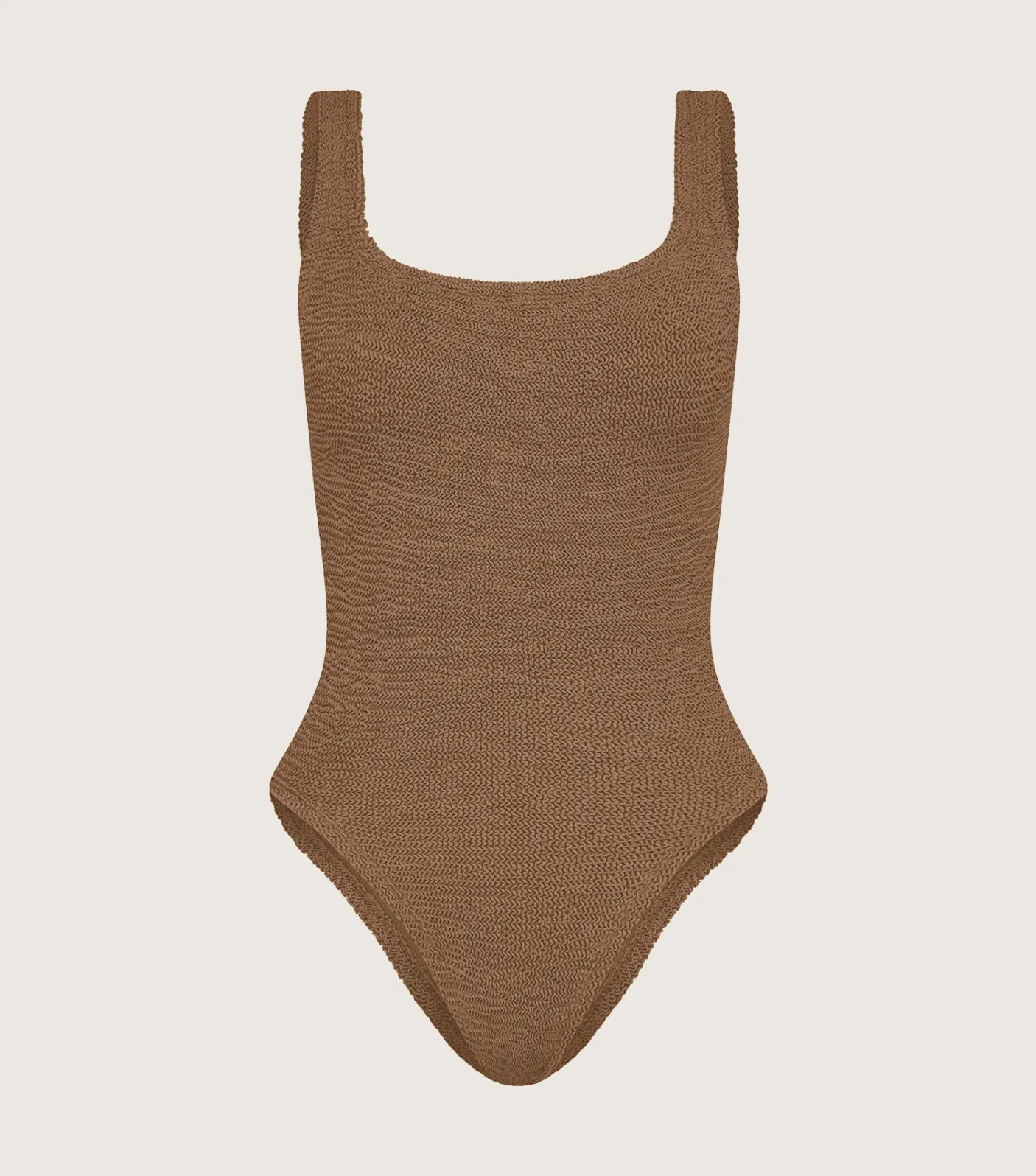 Hunza G Square Neck-Square Neck Swim - Metallic Cocoa