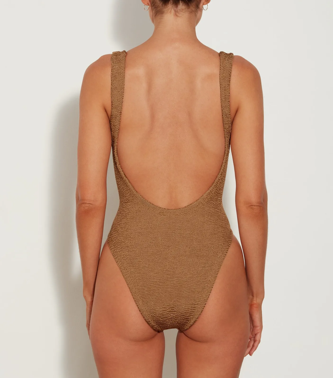 Hunza G Square Neck-Square Neck Swim - Metallic Cocoa