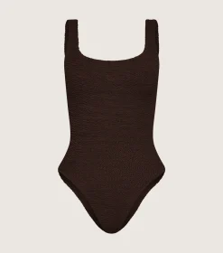 Hunza G Square Neck-Square Neck Swim - Metallic Chocolate