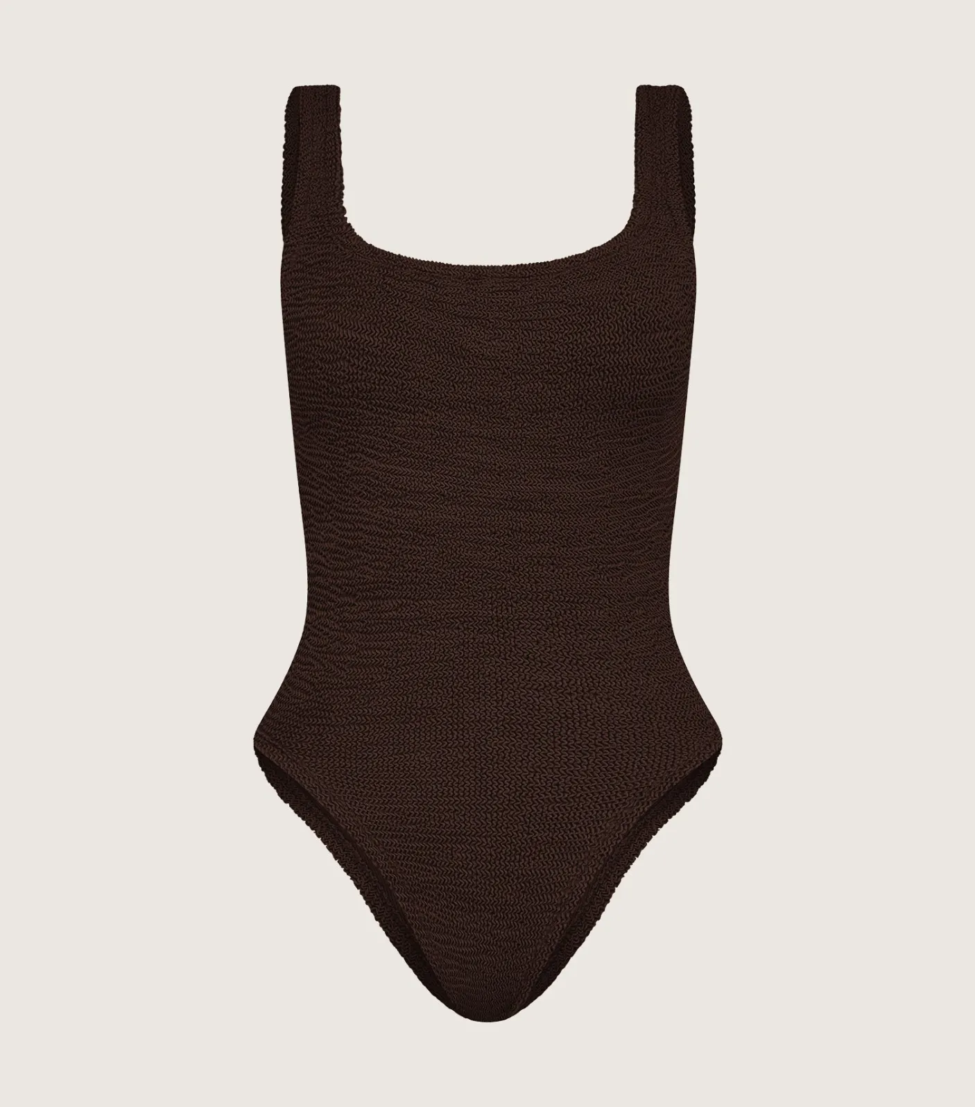 Hunza G Square Neck-Square Neck Swim - Metallic Chocolate