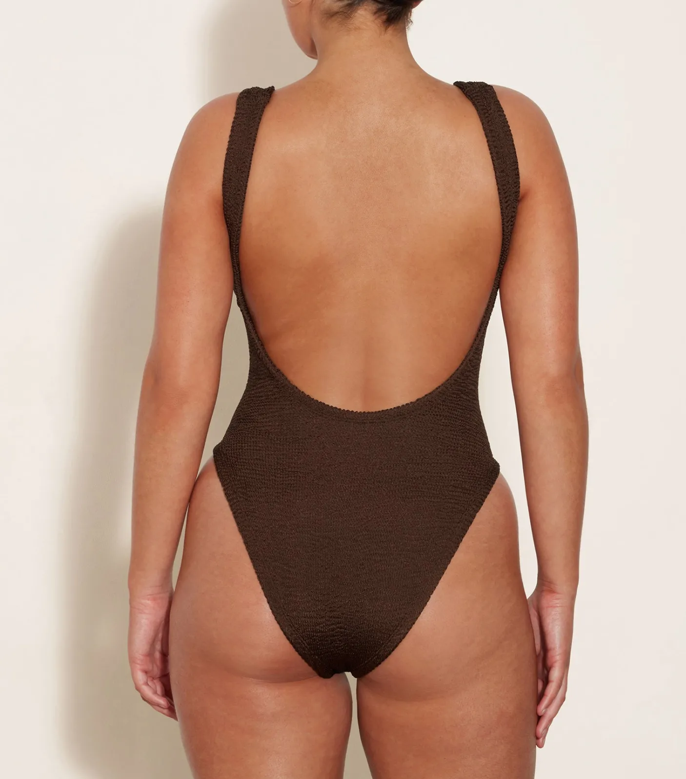 Hunza G Square Neck-Square Neck Swim - Metallic Chocolate