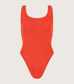 Hunza G Square Neck-Square Neck Swim - Metallic Tangerine