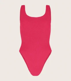 Hunza G Square Neck-Square Neck Swim - Metallic Raspberry