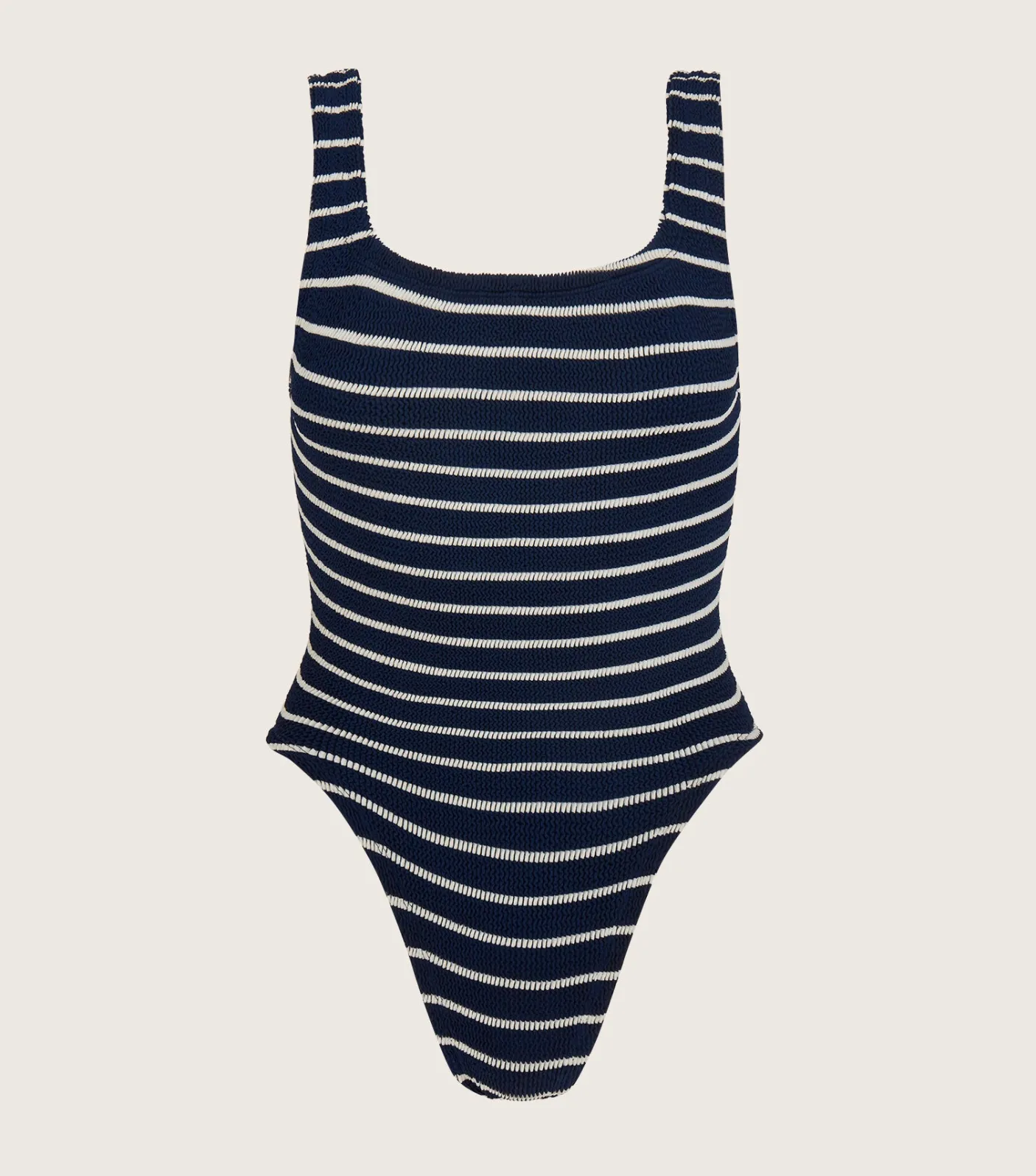 Hunza G Square Neck-Square Neck Swim - Navy/White Stripe