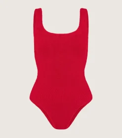 Hunza G Square Neck-Square Neck Swim - Red