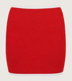 Hunza G Shorts And Skirts-Swimskirt Bikini Bottom - Red/White