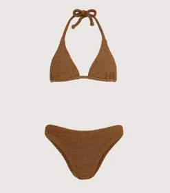 Hunza G Triangle|Bikini Sets-Tammy Bikini - Metallic Cocoa