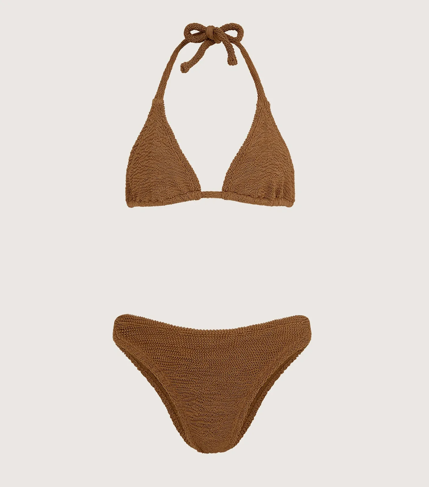 Hunza G Triangle|Bikini Sets-Tammy Bikini - Metallic Cocoa