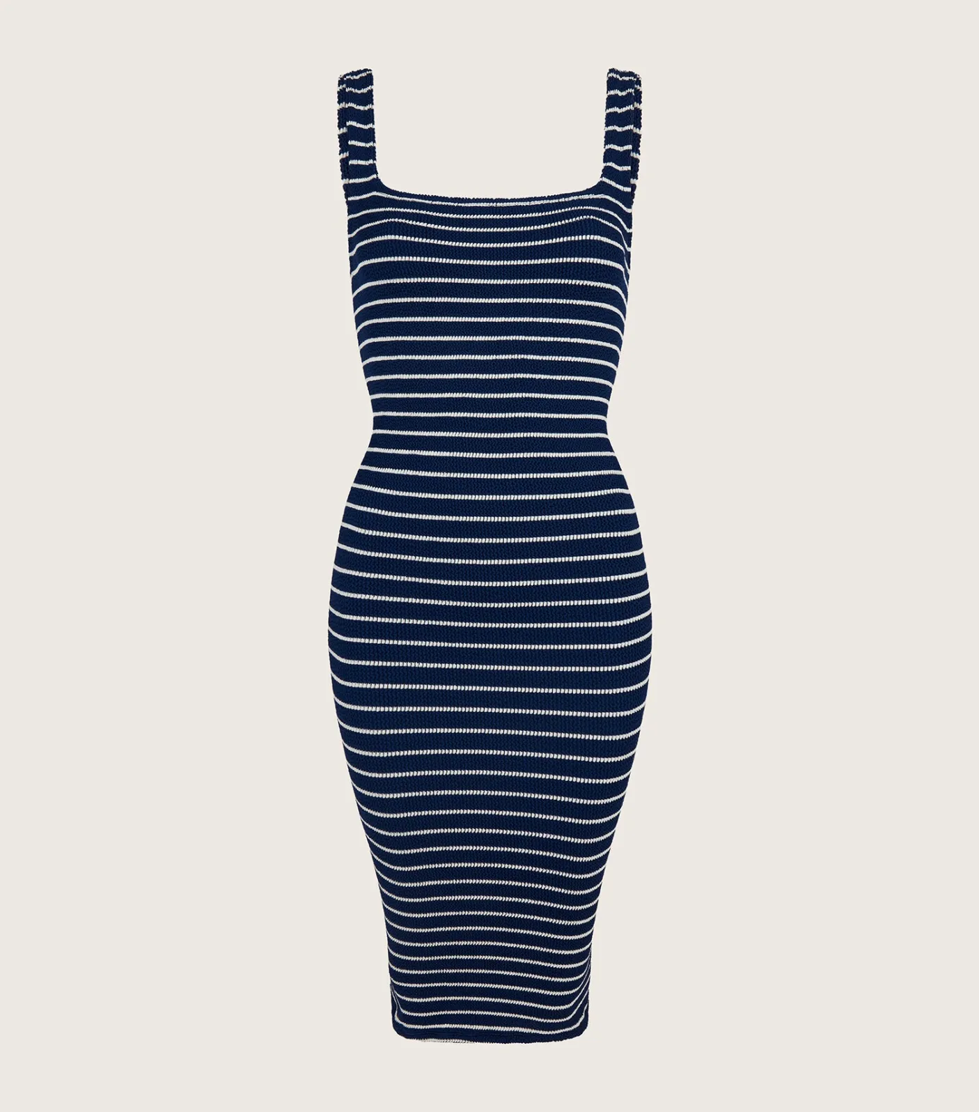 Hunza G Dresses-Tank Dress - Navy/White Stripe