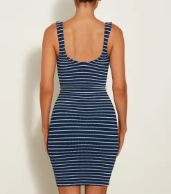 Hunza G Dresses-Tank Dress - Navy/White Stripe