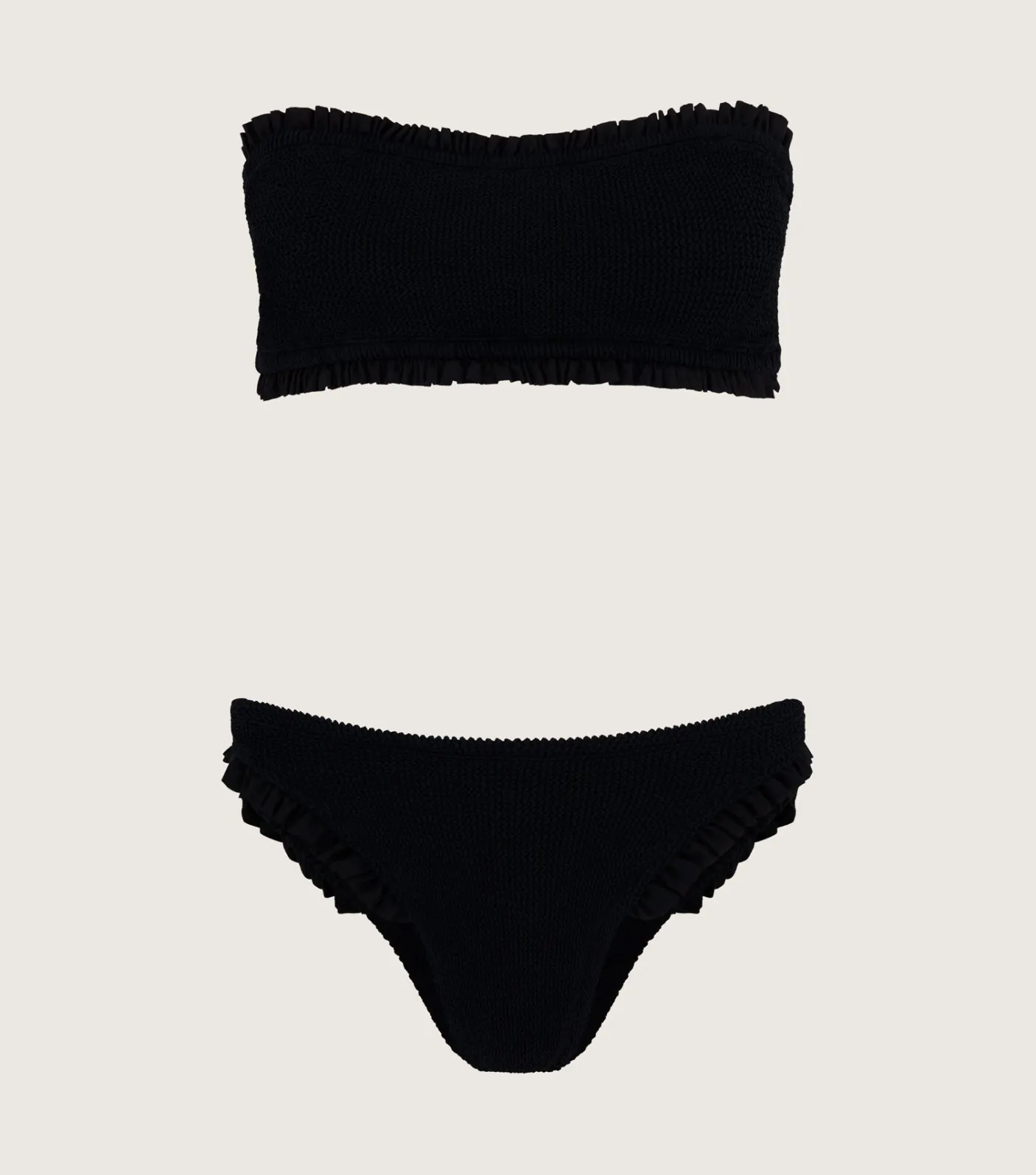 Hunza G Bikini Sets-Tracey Frill Bikini - Black