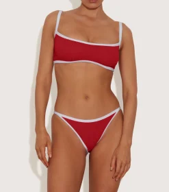 Hunza G Bikini Sets|Bralette-Tyler Bikini - Red/White