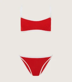Hunza G Bikini Sets|Bralette-Tyler Bikini - Red/White
