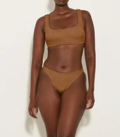 Hunza G Bikini Sets|Bralette-Xandra Bikini - Metallic Cocoa