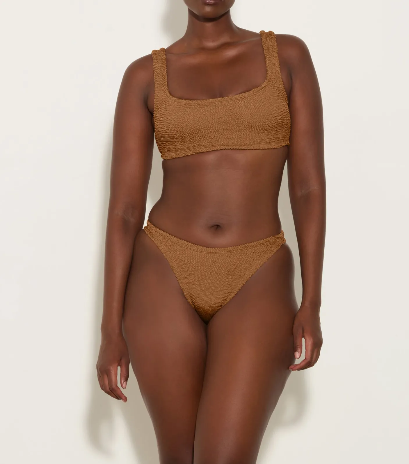 Hunza G Bikini Sets|Bralette-Xandra Bikini - Metallic Cocoa