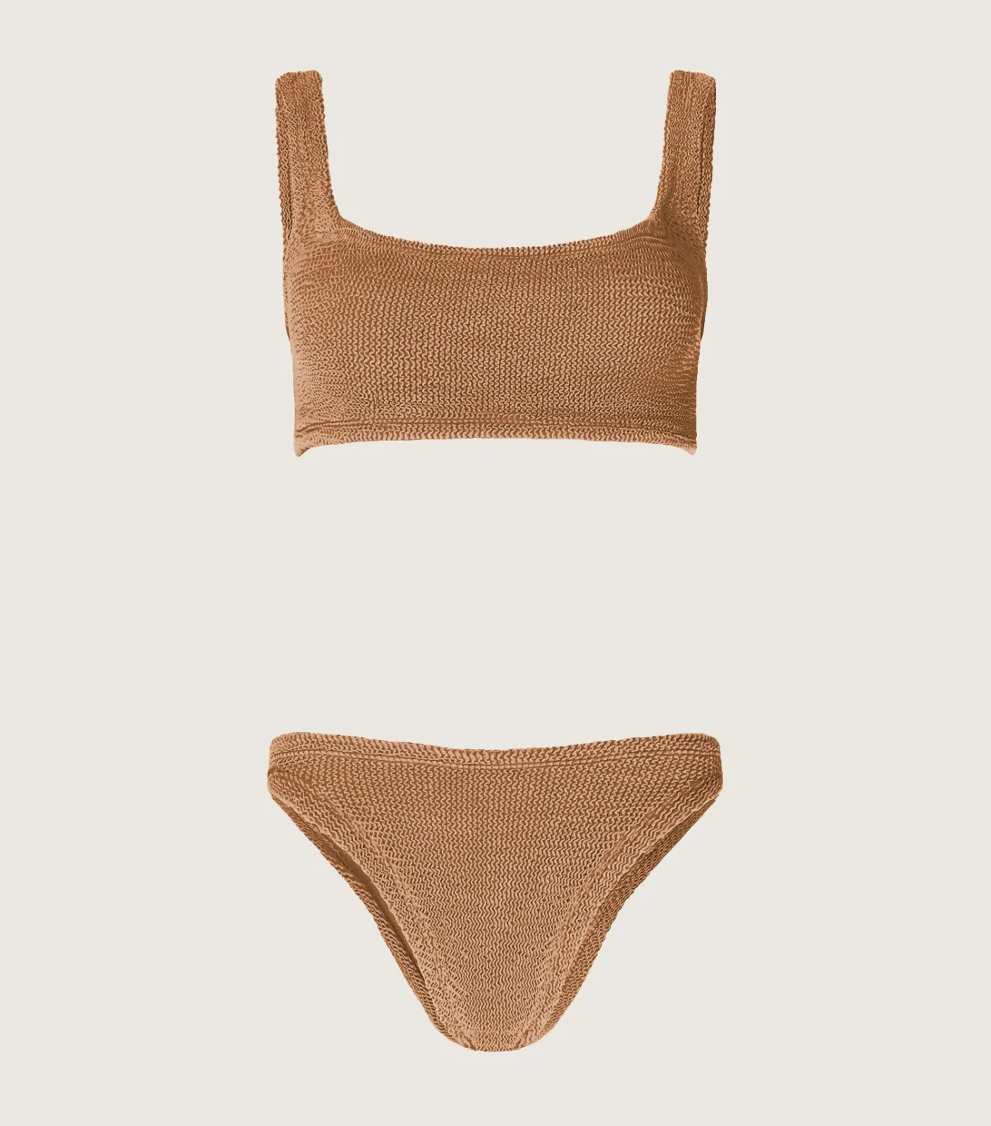Hunza G Bikini Sets|Bralette-Xandra Bikini - Metallic Cocoa