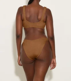 Hunza G Bikini Sets|Bralette-Xandra Bikini - Metallic Cocoa