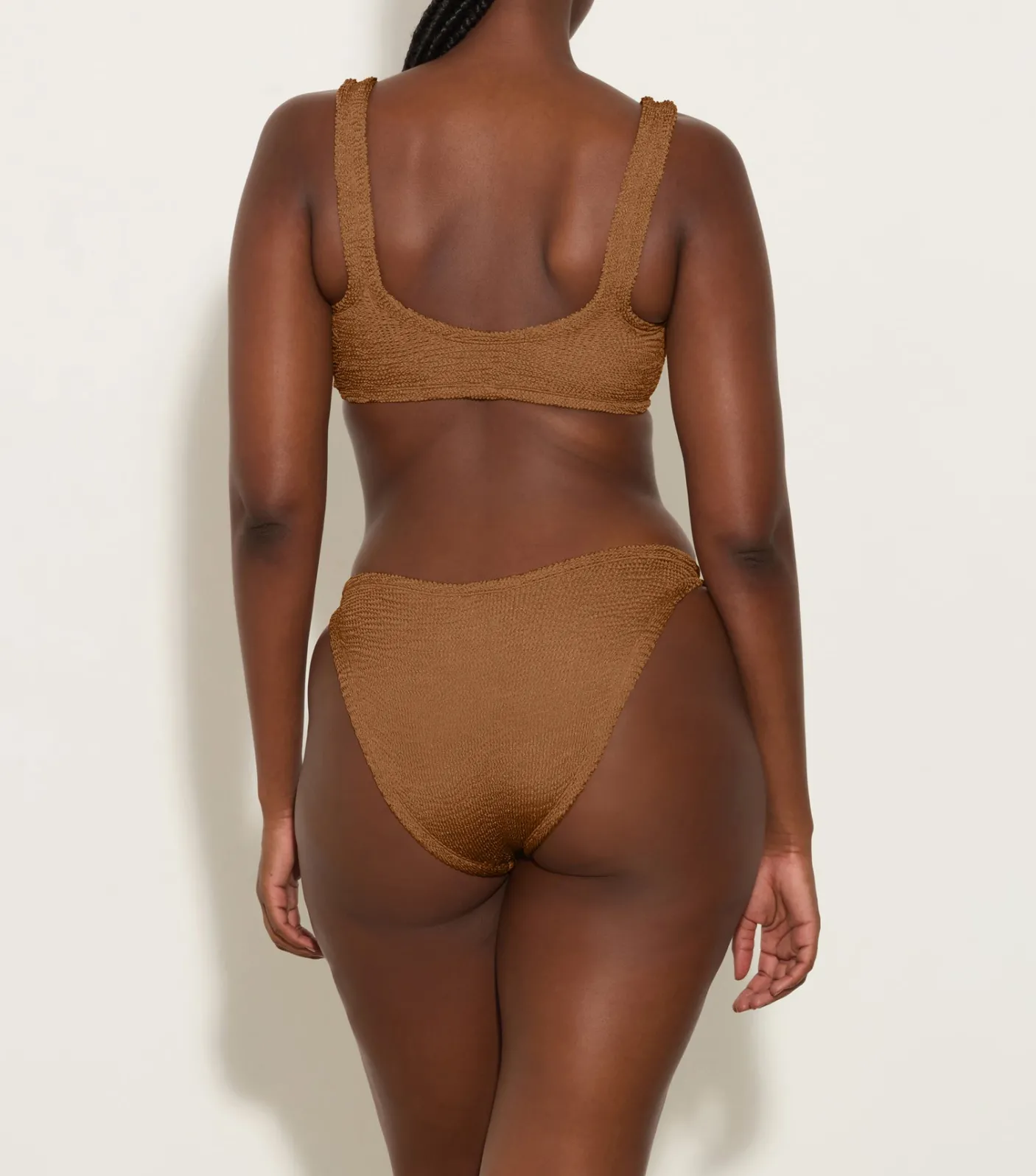 Hunza G Bikini Sets|Bralette-Xandra Bikini - Metallic Cocoa