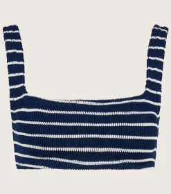 Hunza G Separates|Bralette-Xandra Bikini Top - Navy/White Stripe